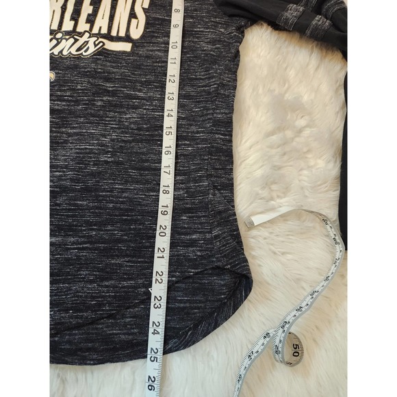 NFL Team Apparel Womens Black Gray New Orleans Saints  Long Sleeve‎ Tee Shirt  L - Picture 5 of 5